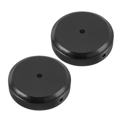 Round Solid Wooden Base Black, Wood Desk Lamp Display Stand Replacement — PATIKIL