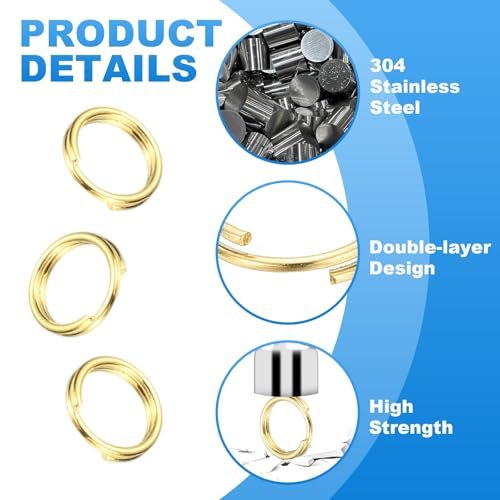 Round Split Ring, 20 Pcs 5mm Small Split Rings view 3