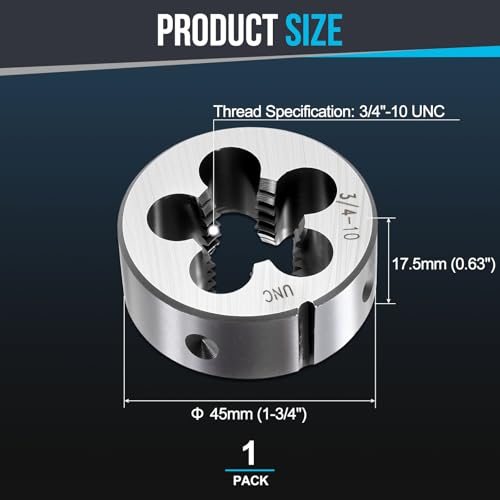 Round Threading Die 3/4"-10 UNC Alloy Steel Non-Adjustable view 2
