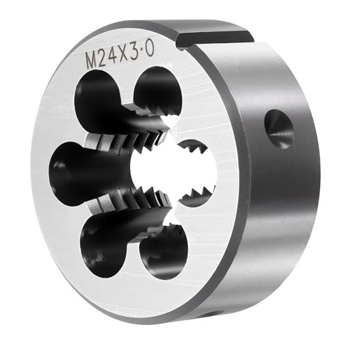 Round Threading Die M24x3mm Alloy Steel Non-Adjustable, Metric Right Hand — PATIKIL