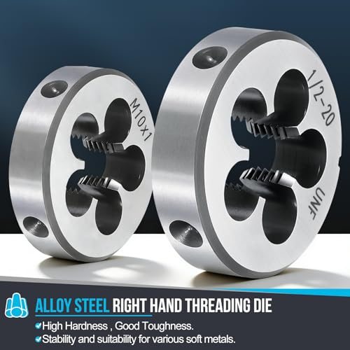 Round Threading Die M24x3mm Alloy Steel Non-Adjustable, Metric Right Hand view 3