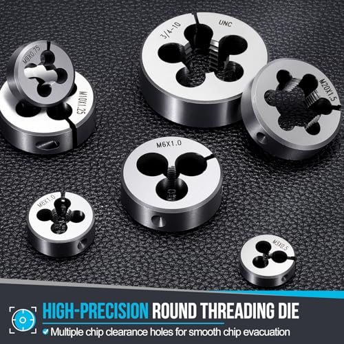 Round Threading Die M24x3mm Alloy Steel Non-Adjustable, Metric Right Hand view 4
