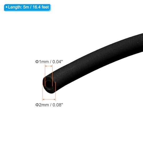 Rubber Cord Tube, 16ft Silicone Hollow Tubing 2mm OD 1mm ID view 2