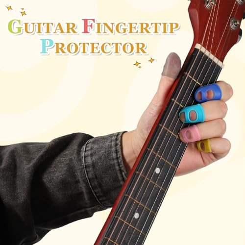 Rubber Finger Tips, 5 Sizes 40 Pcs Guitar Fingertip Protector Silicone view 4