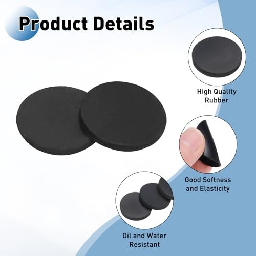 Rubber Solid Discs Washers 8mm OD x 1mm Thick 10 PCS view 3