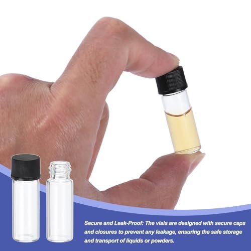Sample Vials with Screw Cap Reagent Media Bottle with Labels Leak-Proof view 3