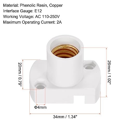 Screw-in E12 Mini Bulb Holder, White view 2