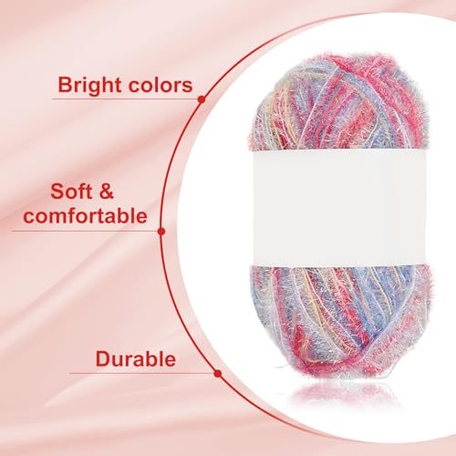 Scrubbie Yarn, Sparkle Yarn, Polyester Scrubbie Sparkle Glass view 3