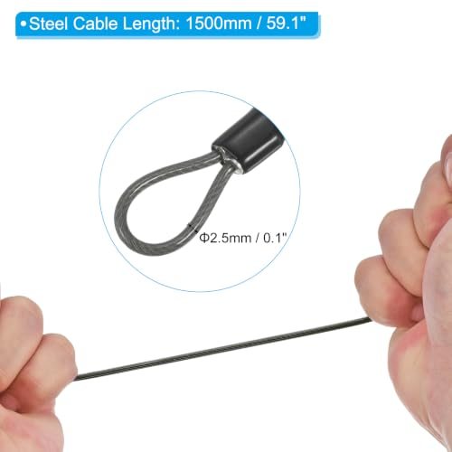 Security Steel Cable w/ 4 Digit Combination Lock 4.9Ft Coated Wire view 3