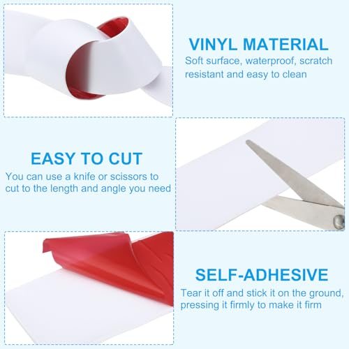 Self Adhesive Floor Transition Strip 10 ft x 1.6" White view 3