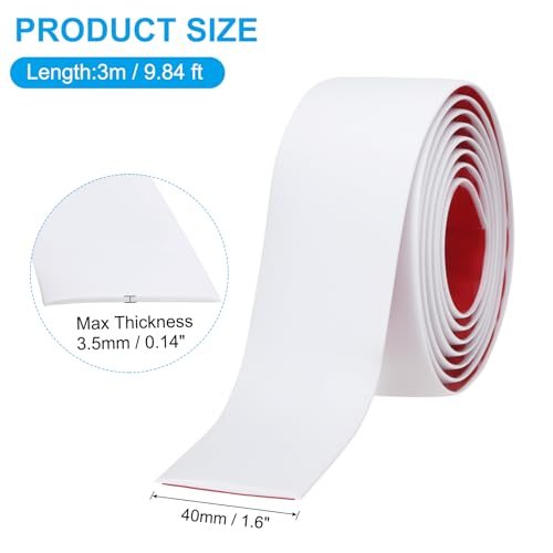 Self Adhesive Floor Transition Strip 10 ft x 1.6" White view 2