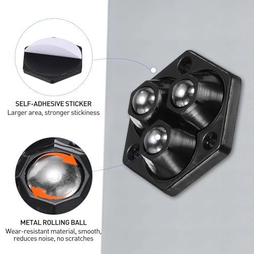 Self Adhesive Paste Caster Wheels 1.5" Universal Wheel Black 2 Set view 3