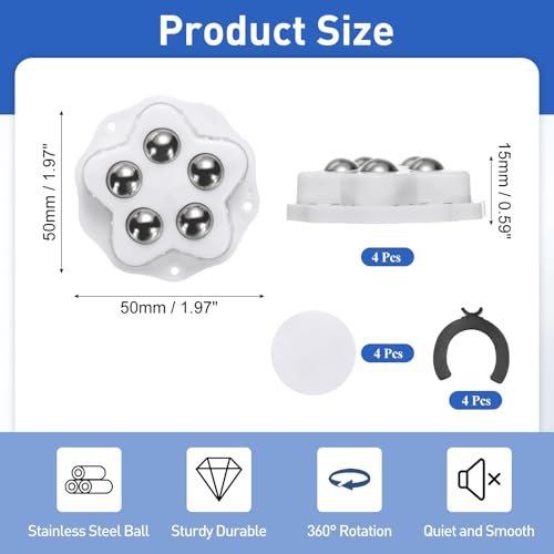 Self Adhesive Paste Caster Wheels 2in 360 Degree Swivel Wheel view 2