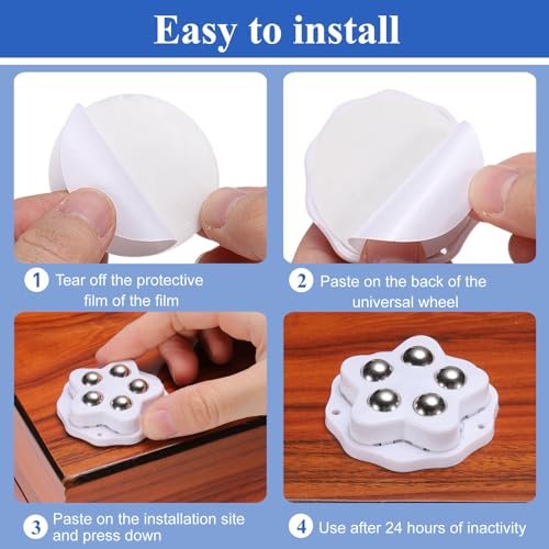 Self Adhesive Paste Caster Wheels 2in 360 Degree Swivel Wheel view 5
