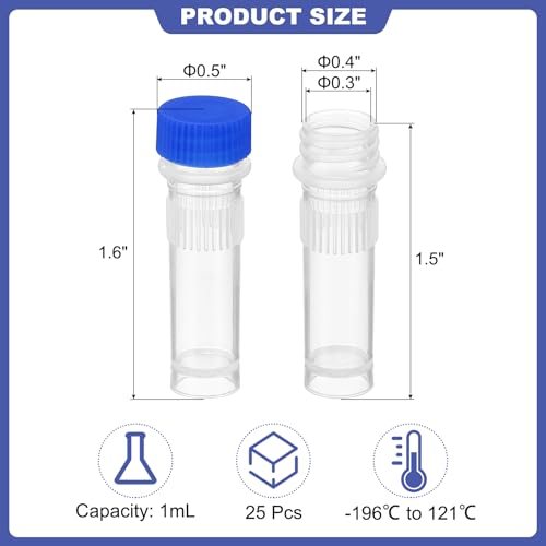 Self Standing Cryogenic Vial Screw Top Frozen Test Tube view 2