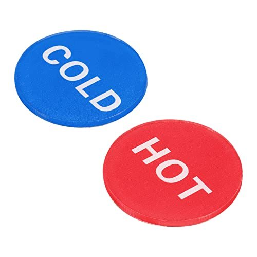 Self Stick Hot/Cold Water Label, 5 Pairs/10 Pack Acrylic Round Sticker — PATIKIL