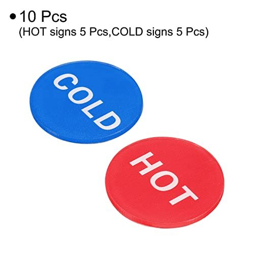 Self Stick Hot/Cold Water Label, 5 Pairs/10 Pack Acrylic Round Sticker view 3