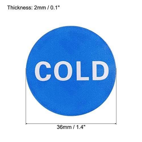 Self Stick Hot/Cold Water Label, 5 Pairs/10 Pack Acrylic Round Sticker view 2