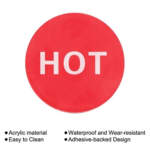 Self Stick Hot/Cold Water Label, 5 Pairs/10 Pack Acrylic Round Sticker view 4