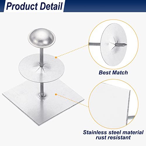 Self Stick Insulation Pins 2-1/2inch, 1.5 Inch Self Locking Washers Round view 3