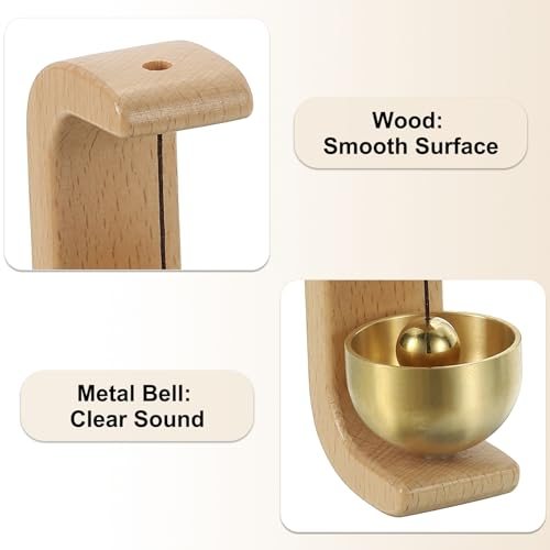 Shopkeepers Bell, Wood Chime Hanging Door Bell, Self-adhesive Hanging view 3