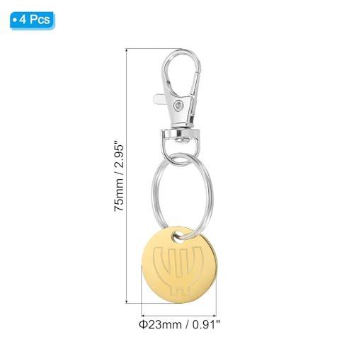 Shopping Trolley Token Key Ring, 4 Pack Stainless Steel Grocery Cart view 2