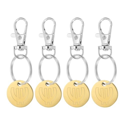 Shopping Trolley Token Key Ring, 4 Pack Stainless Steel Grocery Cart — PATIKIL