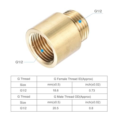 Shower Head Extension Arm Brass G1/2 Male view 3