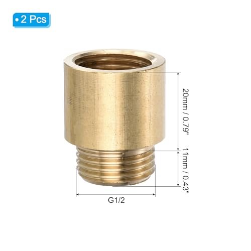 Shower Head Extension Arm Brass G1/2 Male view 2