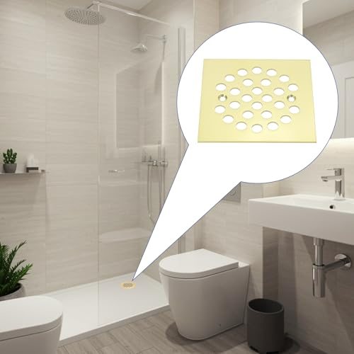 Shower Strainer Drain Trim Set 4-1/4", 1 Pcs 304 Stainless Steel Square view 5