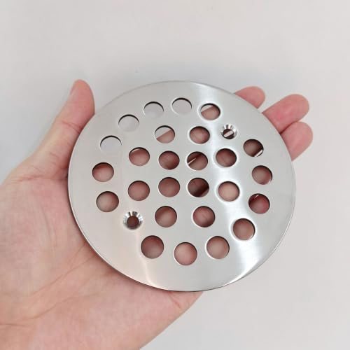 Shower Strainer Drain Trim Set 4-1/4", 2 Pcs 304 Stainless Steel Round view 4
