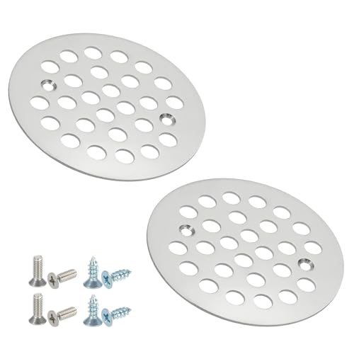 Shower Strainer Drain Trim Set 4-1/4", 2 Pcs 304 Stainless Steel Round — PATIKIL