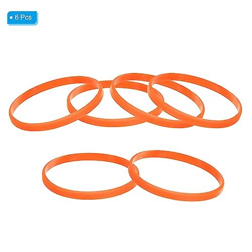 Silicone Bracelets, 6 Pack Colored Rubber Wristbands Blank Stretch Sports view 3