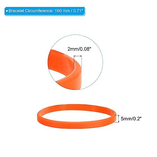 Silicone Bracelets, 6 Pack Colored Rubber Wristbands Blank Stretch Sports view 2