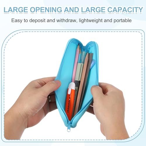 Silicone Pen Case 2Pcs Rectangular Small Pencil Pen Pouch view 3