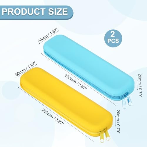 Silicone Pen Case 2Pcs Rectangular Small Pencil Pen Pouch view 2