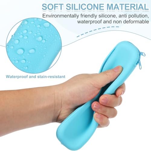 Silicone Pen Case 2Pcs Rectangular Small Pencil Pen Pouch view 4
