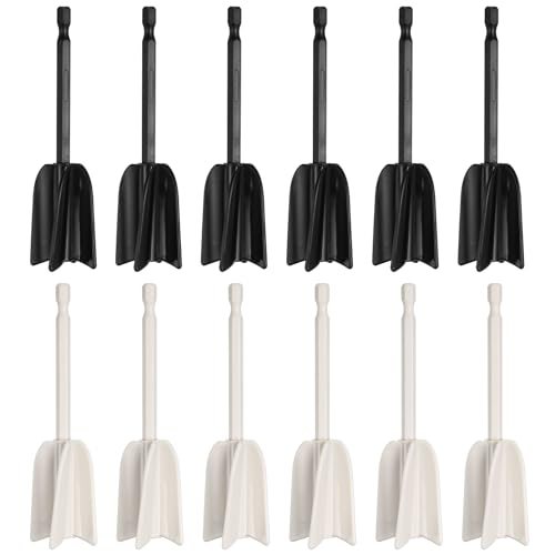 Silicone Resin Mixer 4.9" ABS Plastic 1/4" Hex Black/White, Paddles Paint — PATIKIL