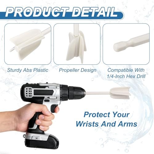 Silicone Resin Mixer Paddles, ABS Plastic Paint Mixer Drill Attachment view 3
