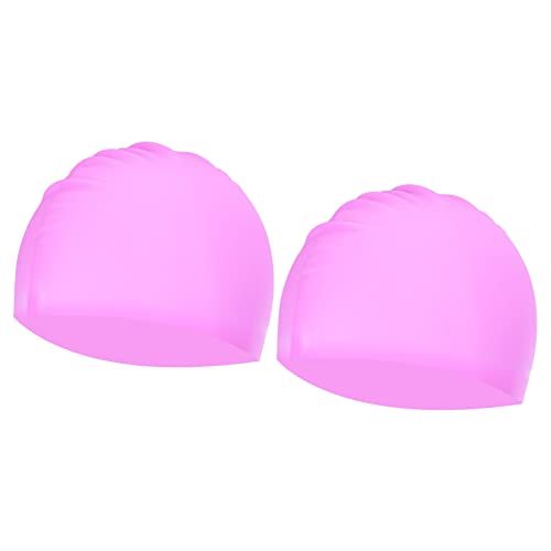 Silicone Swim Cap, 2 Pack Waterproof Swimming Hat Non-Slip Adult Swimming — PATIKIL