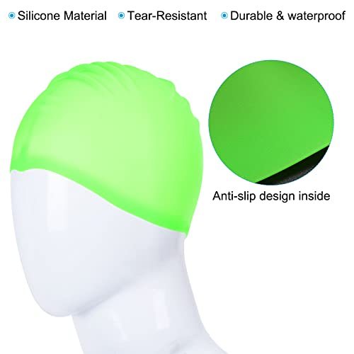 Silicone Swim Cap, Waterproof Swimming Hat Non-Slip Adult Swimming Caps view 5