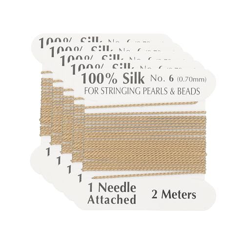 Silk Cord Thread, 5 Pcs Pure Silk Beading Thread Cord Size 0.7 mm — PATIKIL