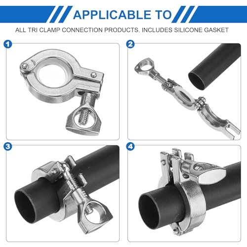Silver, 304 Stainless Steel Clamp, Sanitary Fittings view 4