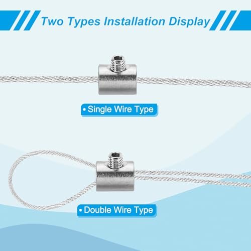 Silver, 304 Stainless Steel Single Hole Lock Cable Clamps Clip view 5