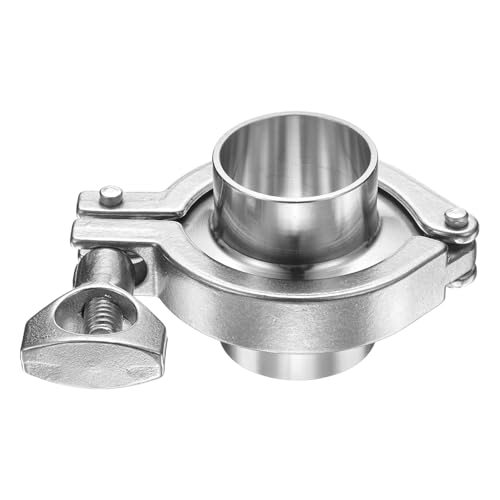 Silver, Sanitary Clamp Fitting, 304 Stainless Steel Heavy Duty Sanitary — PATIKIL