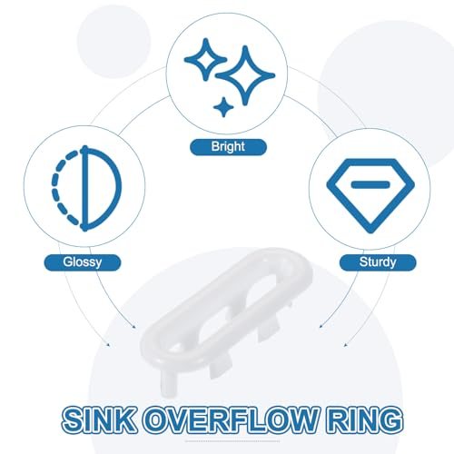 Sink Overflow Ring, 4 Pcs Bathroom Sink Overflow Drain Cover Sink Basin view 3