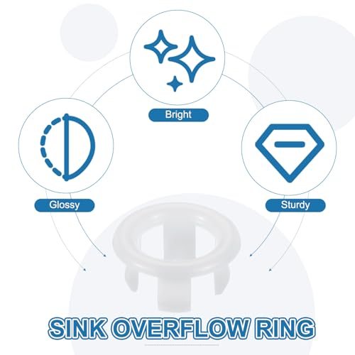 Sink Overflow Ring 8Pcs Bathroom Sink Overflow Drain Cover in White view 3