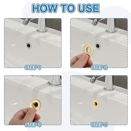 Sink Overflow Ring 8Pcs Bathroom Sink Overflow Drain Cover in White view 4
