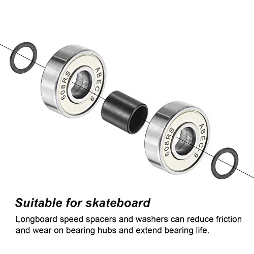 Skateboard 16 Bearing Spacers and 40 Washers Set, Long Plate Speed view 5