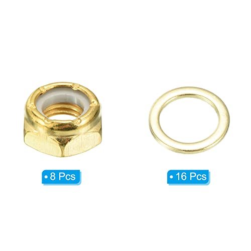 Skateboard Lock Nuts Set, 2 Set 5/16 Skateboard Truck Axle Washers Spacer view 3